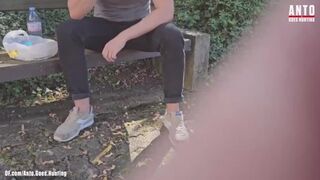 Random hetero married Guy at the park accepts my offer and tries his first gay blowjob at his lunch