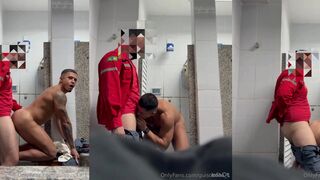 Horny firefighter breeds Guisousaa_ in public locker room
