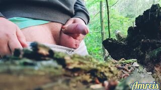 Need a place to cum! Part 8. Walk, piss, jerk off, orgasm and cum in the big forest