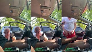cruising grandpa lends a helping hand in public