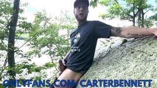 Runner Cumming On Hike