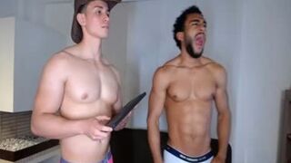 Interracial pair caresses Each Other And Uses Dildos On Their asses