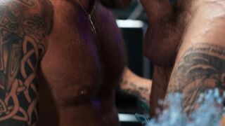 Men: Cranston Pounds Riley Against Wall