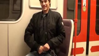yummy legal age teenager Jacking Off In The Subway